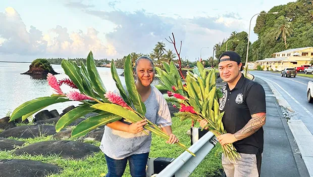 ODAPM staffers decorate along the main road