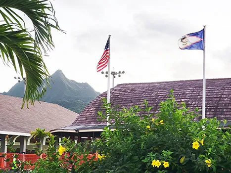 The U.S. and American Samoa flags