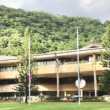 Flags flying at half staff at EOB