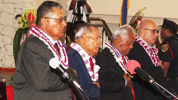 Dignataries (including Gov. Lolo) at the opening of Third Regular Session of the 36th Legislature
