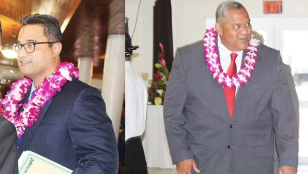 Gov. Lemanu Peleti Mauga and Lt. Gov. Talauega Eleasalo Ale (left)