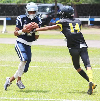 Malaetasi Amisone (#17) of the Samoana Shark