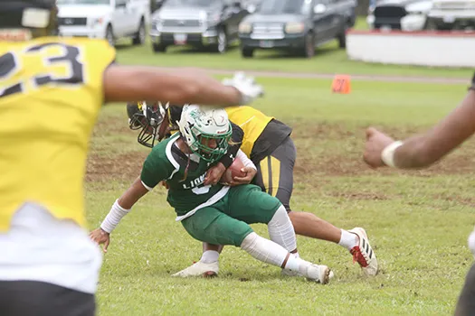 Leone Lions freshman running back Wylan Faga