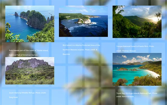 examples of the 5 territories' protected species and lands