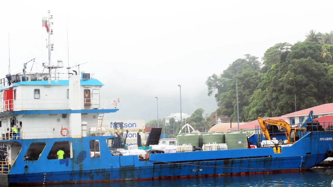 MV Fotu o Samoa II at the interisland dock in Pago harbor