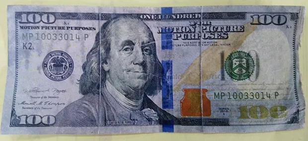Front of a fake $100-bill circulating in American Samoa