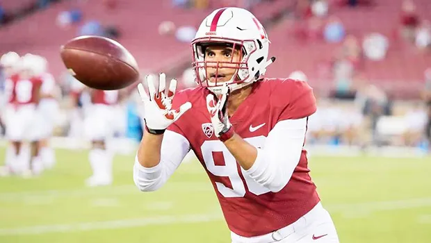 Outside linebacker Gabe Reid's play has been one of the highlights of Stanford's training camp.