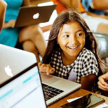 Girl on her laptop computer