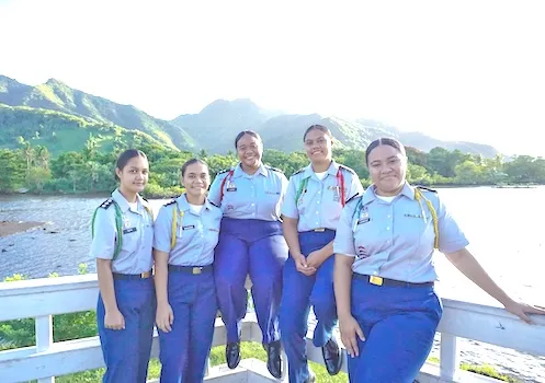 The dynamic team from Tafuna High School JROTC