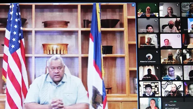 Gov. Lemanu Peleti Mauga and student con-con delegates