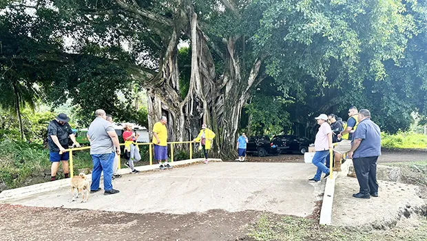 Governor and others at drainage site visit