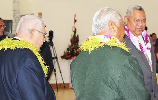 Gov. Lemanu P.S. Mauga with fono leaders