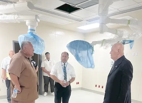 Governor Lemanu P.S Mauga inspecting LBJ Hospital projects