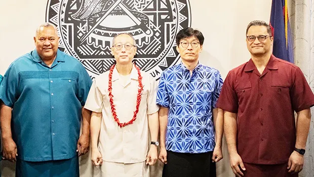 [l-r] Gov. Lemanu Peleti Mauga; StarKist Co., president and CEO Andrew Choe; StarKist Samoa plant manager Injoo Ha and Lt. Gov. Talauega Eleasalo Ale