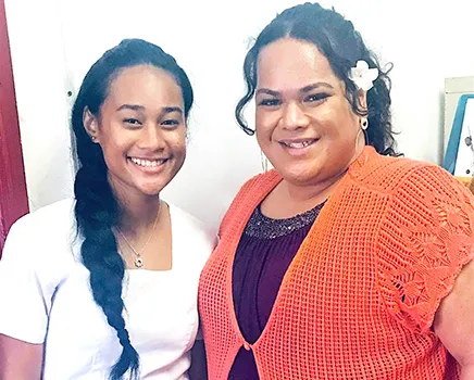 Grace Uso (left) and her teacher, Eden Brown