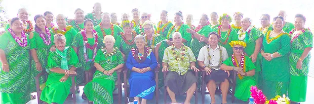  Alataua Sewing Class graduates with First Lady Cynthia Moliga and others