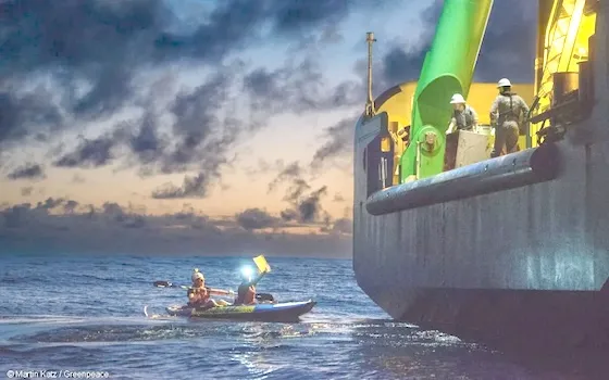 Greenpeace activists protesting 