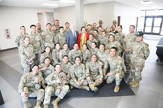 Amata with soldiers at  Ft. Eustism Virginia