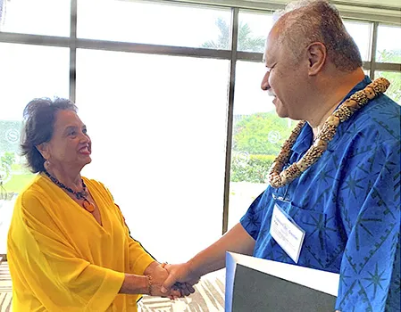 ASG Office of Political Status, Constitutional Review, and Federal Relations executive director, Tapaau Dr. Dan Aga met Guam Gov. Lourdes A. Leon Guerrero