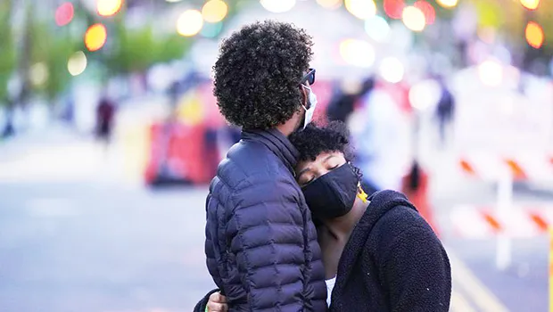 A couple dances at Black Lives Matter Plaza near the White House