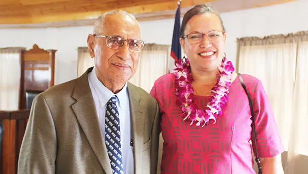 Sen. Soliai Tuipine Fuimaono (left) and District Court Judge, Gwen Tauiliili-Langkilde (right) 