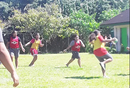 Student-players at Lupelele Elementary School