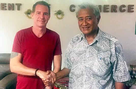 DOC director Keniseli Lafaele and Hope Dialysis Center co-founder and managing director Chris Fisher.
