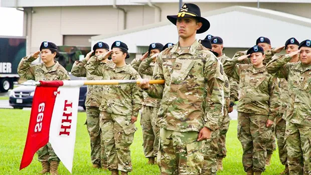 Soldiers in Hilo at deployment ceremony Friday 