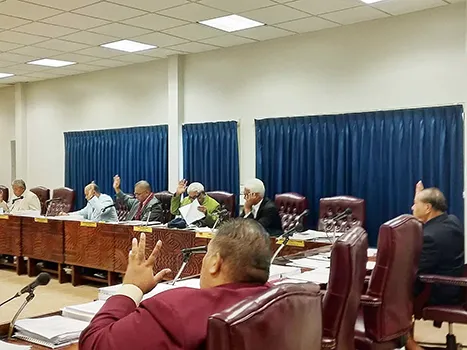 House members voting with show of hands