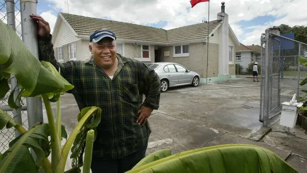 Joseph Auga Matamata pictured in front of his house.