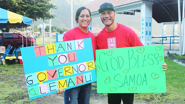 Staci Iafeta (left) and her husband, Siave Iafeta (right)