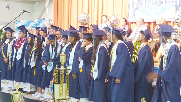A look at some of the 23 graduates of Iakina Adventist Academy class of 2018 during their commencement ceremony on Sunday, June 24, at Gov. Rex Lee Auditorium.