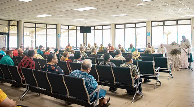 govt officials at opening of During the opening of the close to $40 million Apron Rehabilitation Project at the Airport on Wednesday.