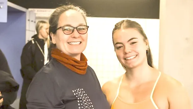 Liana Nua Planz with her team manager Erika Radewagen.