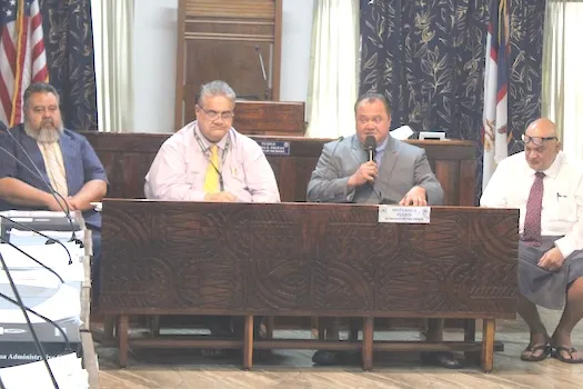 LBJ CEO Magele Dr. Scott Anesi, DOH Director Dr. Saipale Fuimaono, LBJ Board Chairman Dr. Aifili J. Tufa, LBJ CMO Dr. James Sunia