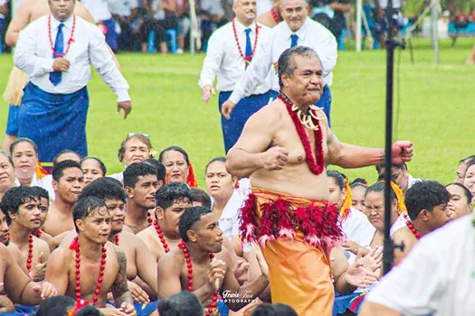 The Catholic congreation during their taualuga 