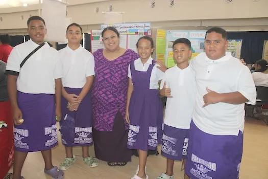 Faleasao Elementary School Science teacher and students