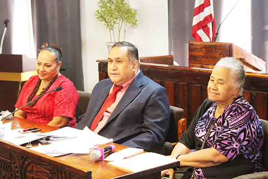 Fanene Edda Wyberski, AG Fainuulelei Falefatu Alailima-Utu and Chief Immigration Officer Fagamalama Fualaau