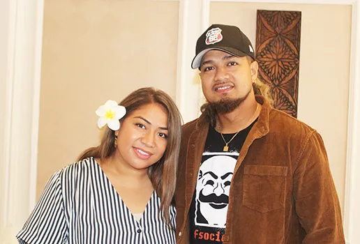 Sam Ah Chookoon with his partner Amelia