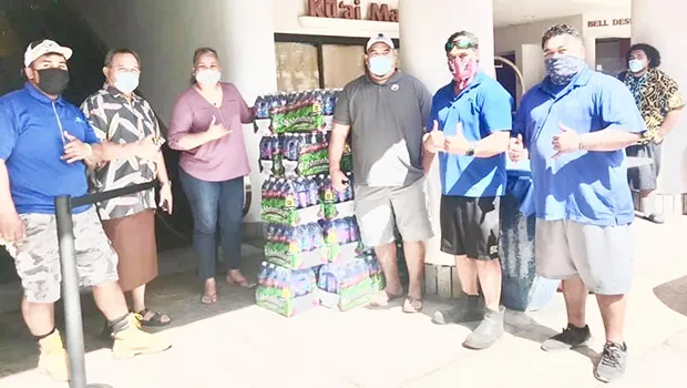 Elisapeta Alaimaleata,Aloha Harvest volunteers,Tuiafono Vai Sua and a staff member, Filipo Ilaoa