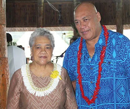 First Lady, Cynthia Malala Moliga with Samoa’s Associate Minister for the Ministry of Communication and Information Technology, Lealailepule Rimoni Aiafi 