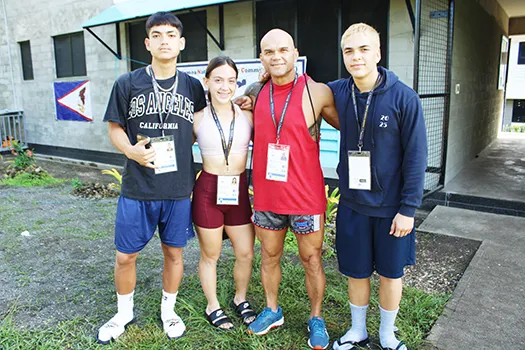 Stanley Tapuaialupe Iakopo with his children