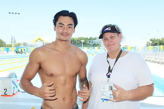 Micah Masei and his coach Cassandra Bess Lund