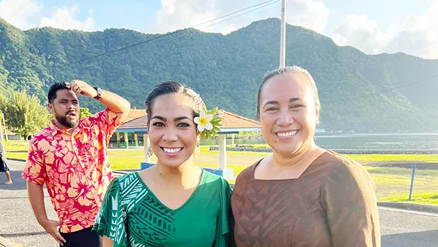 First Lady Mrs Ella Perefoti Mauga (right) with Miss American Samoa Kauhani Mea’alofa Teisa Fuimaono
