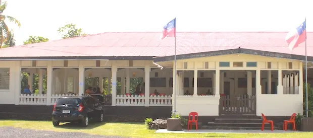 The polling booth at the Moata'a CCCS 