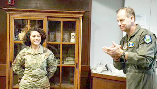 Trinity Pritchard with Major General Corey Martin