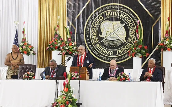 Senate President Tuaolo Manaia Fruean and others