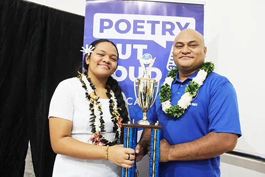 Hazel Leo with her proud father