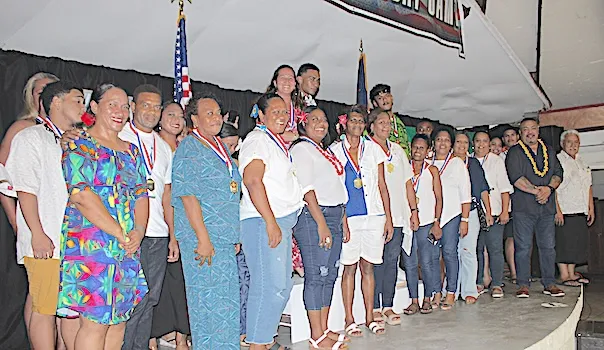 Members of the three netball teams who medalled