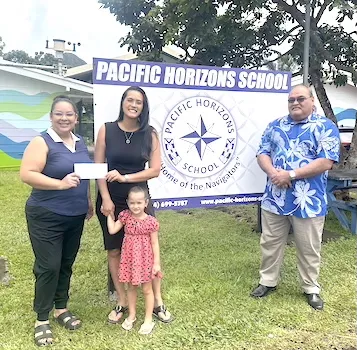 PHS Principal; Cecilia Reid, Pualene Wendt and Peter Reid III 